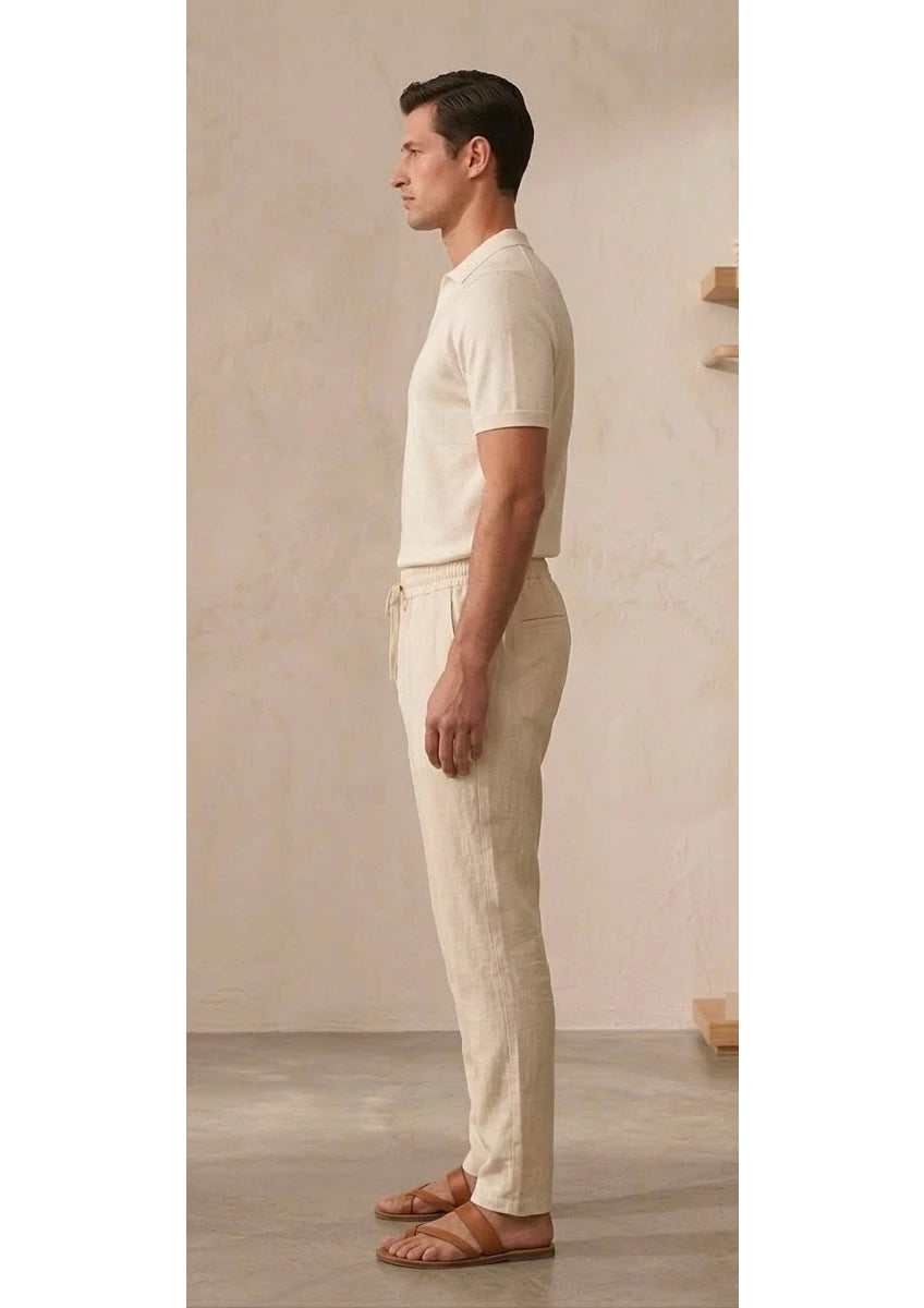Vefa Erkek Jogger Keten Pantolon